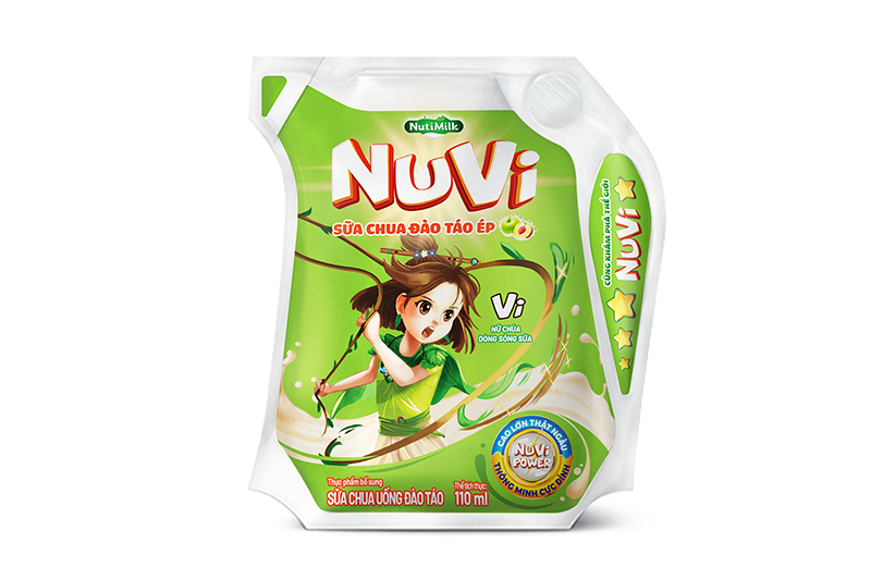 NuVi Sữa Chua Đào táo Ép túi NuVi Power 110 ml